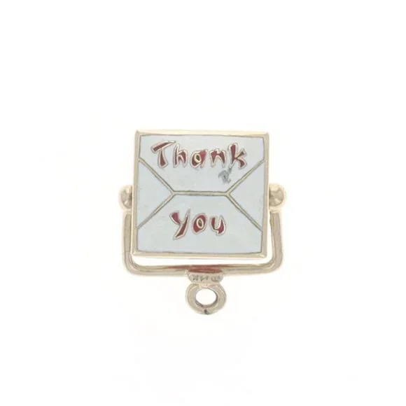 Yellow Gold Chinese Food Takeout Box Charm - 14k White & Red Enamel Moves